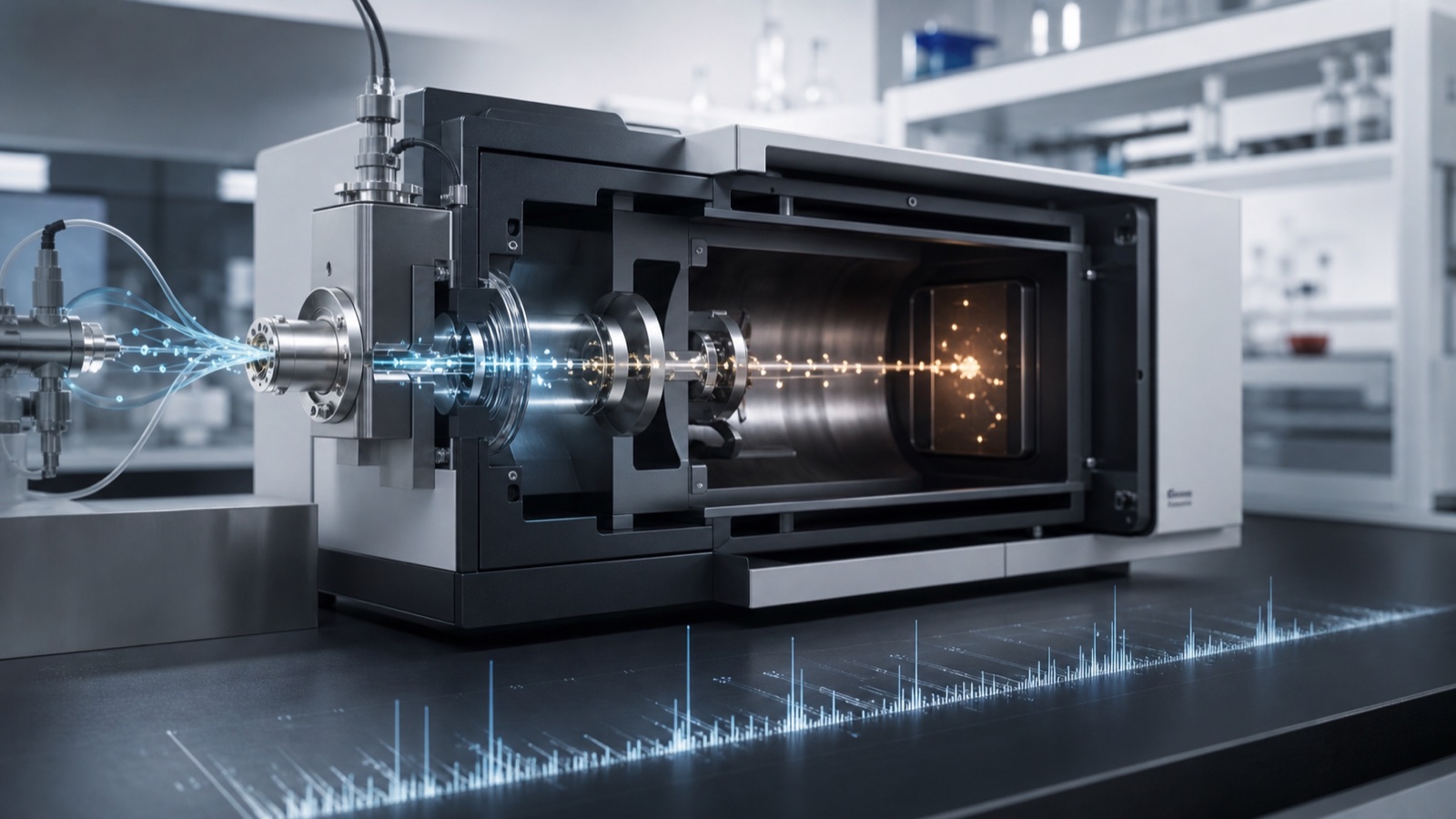 Mass spectrometry instrument and ion path illustration